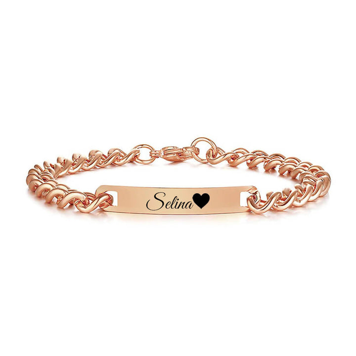 Armband mit Gravur Breit Rosé Gold