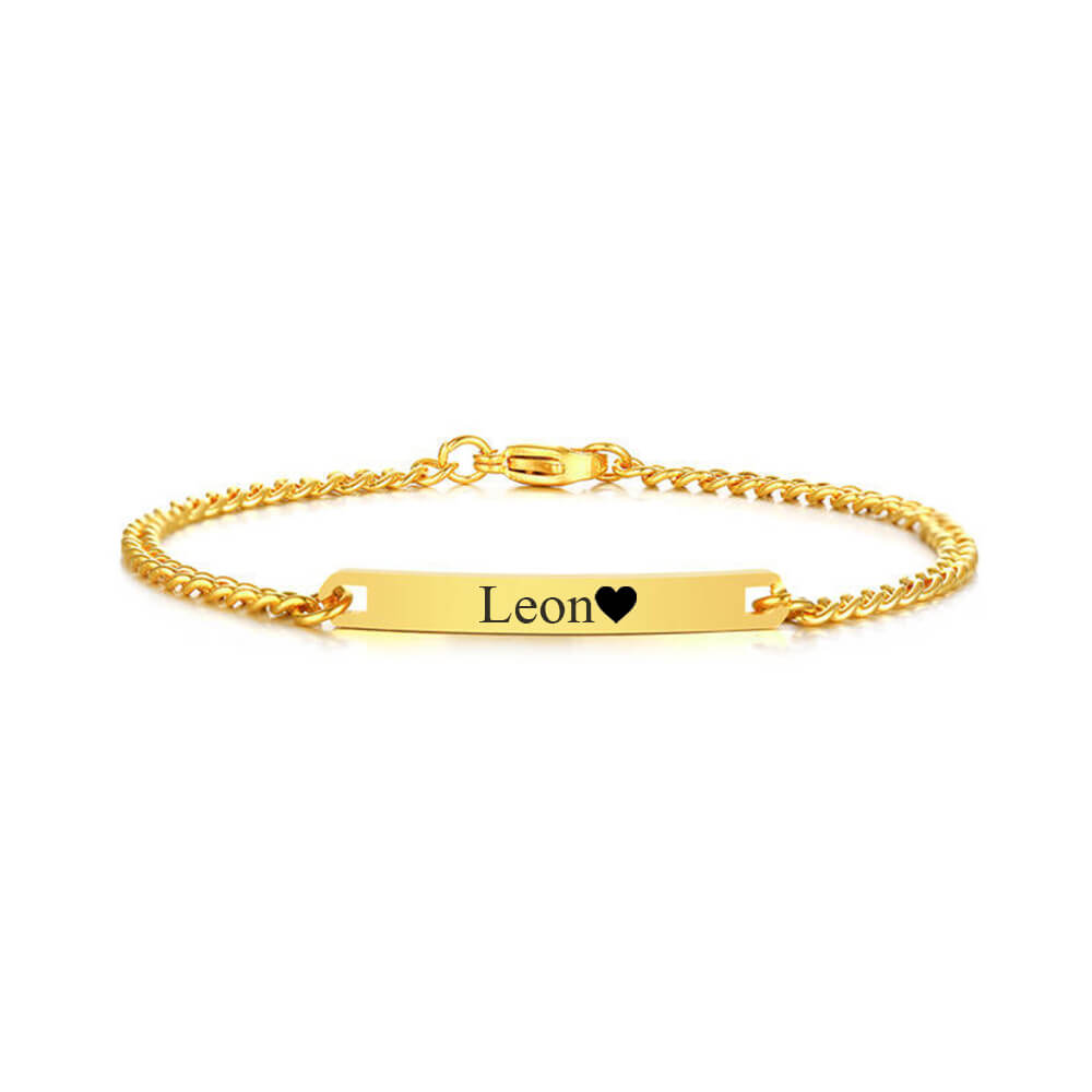 Armband mit Gravur Schmal Gold