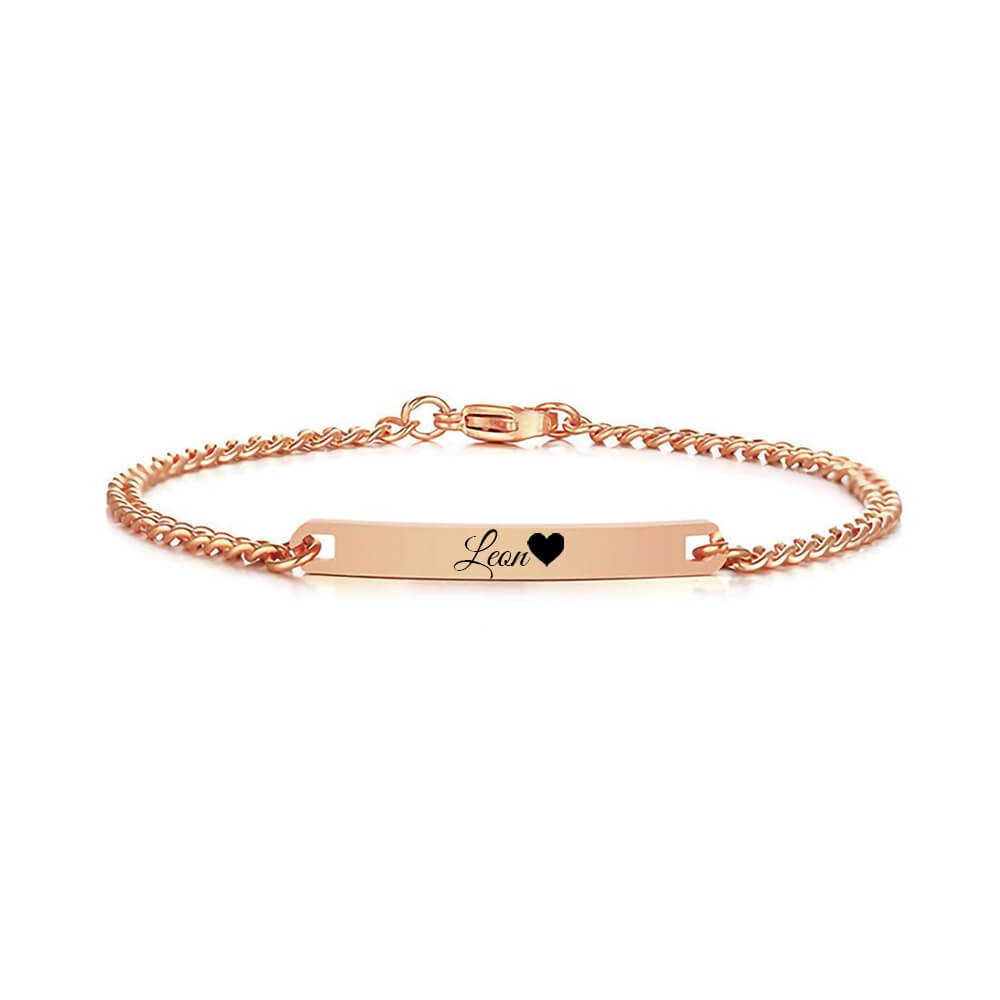 Armband mit Gravur Schmal Rosé Gold