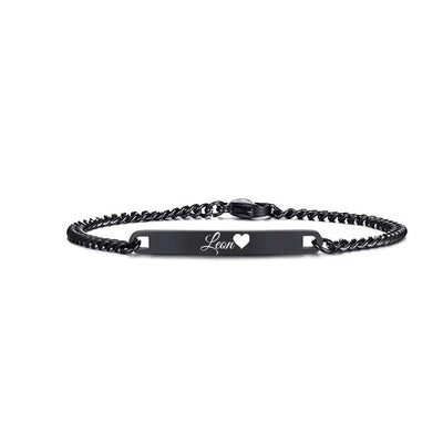 Armband mit Gravur Schmal Schwarz