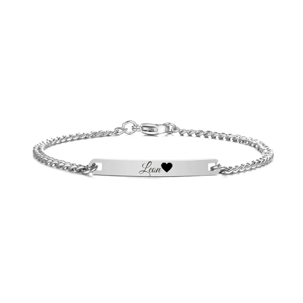 Armband mit Gravur Schmal Silber