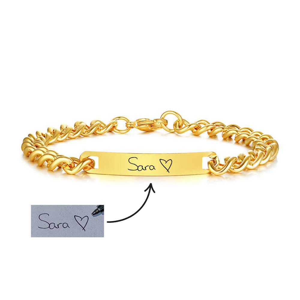 Armband mit Handschrift Gold