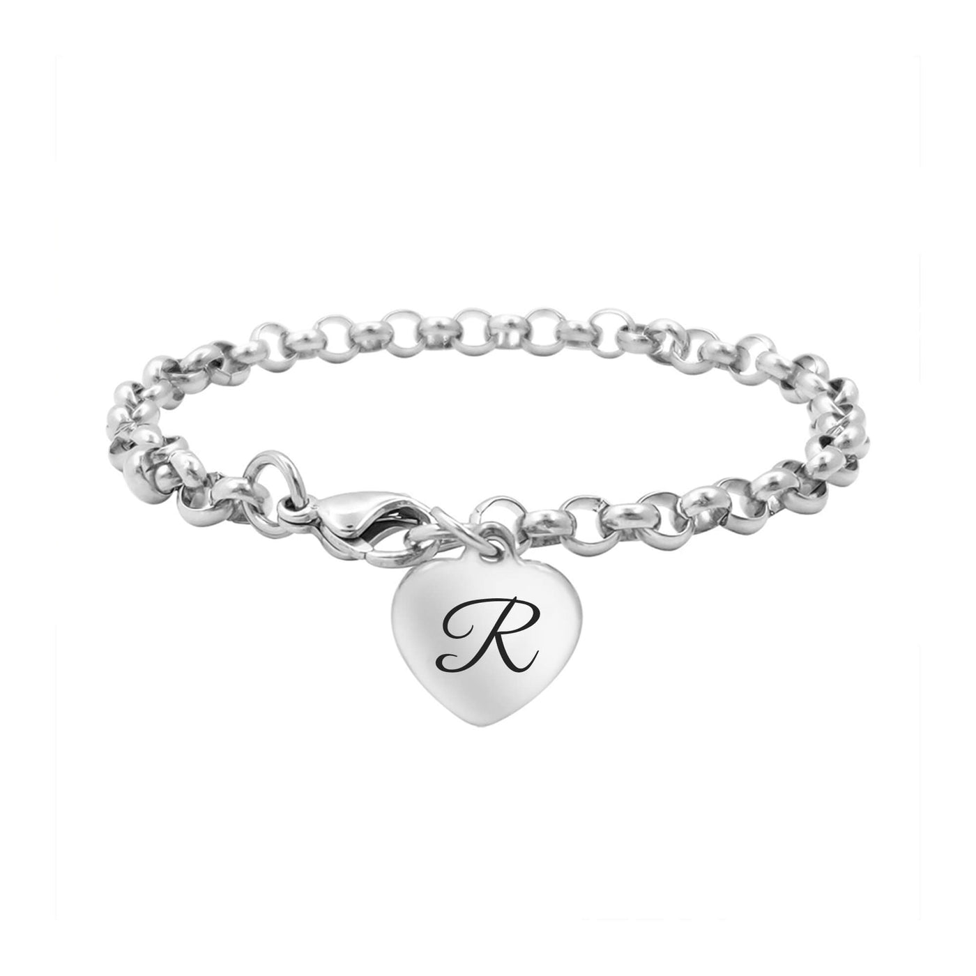 Herz Armband mit Gravur Silber