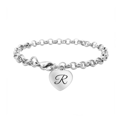 Herz Armband mit Gravur Silber