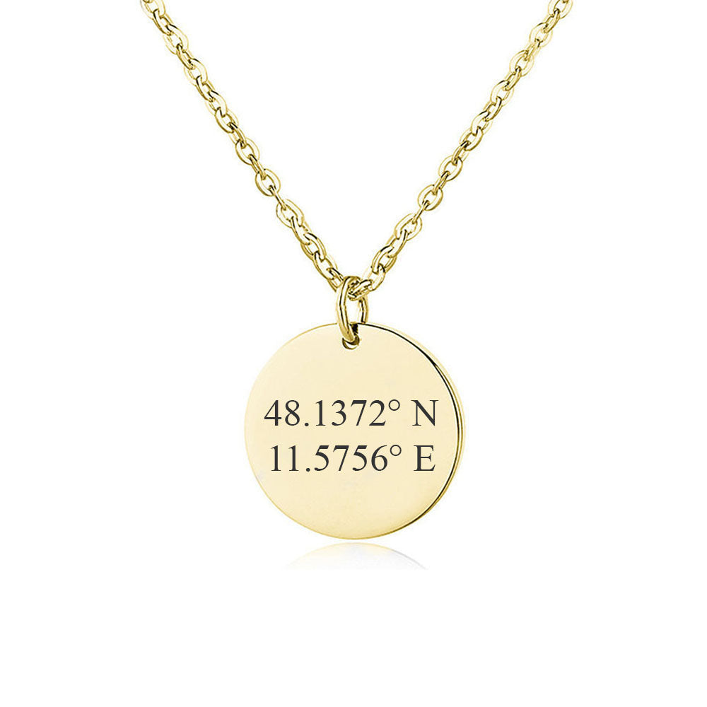 Kette mit Koordinaten Gold