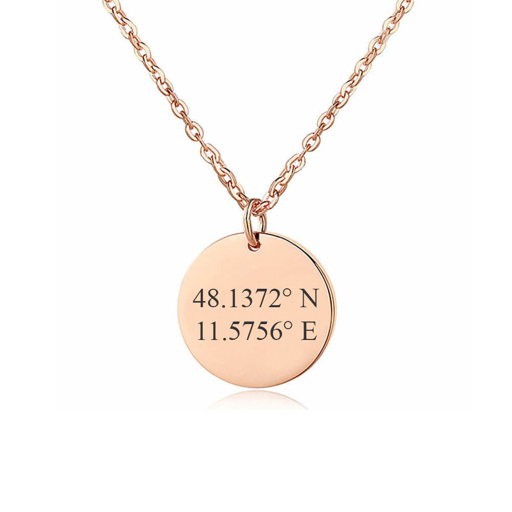 Kette mit Koordinaten Rosé Gold