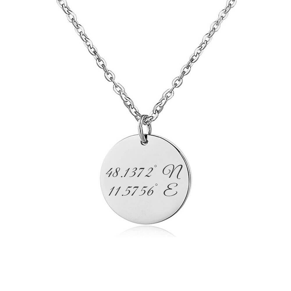 Kette mit Koordinaten Silber