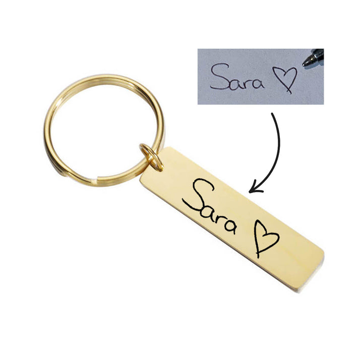 Schlüsselanhänger mit Handschrift Gold