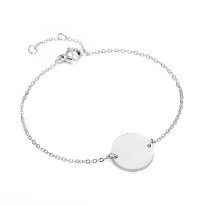 Plättchen Armband mit Buchstabe Silber
