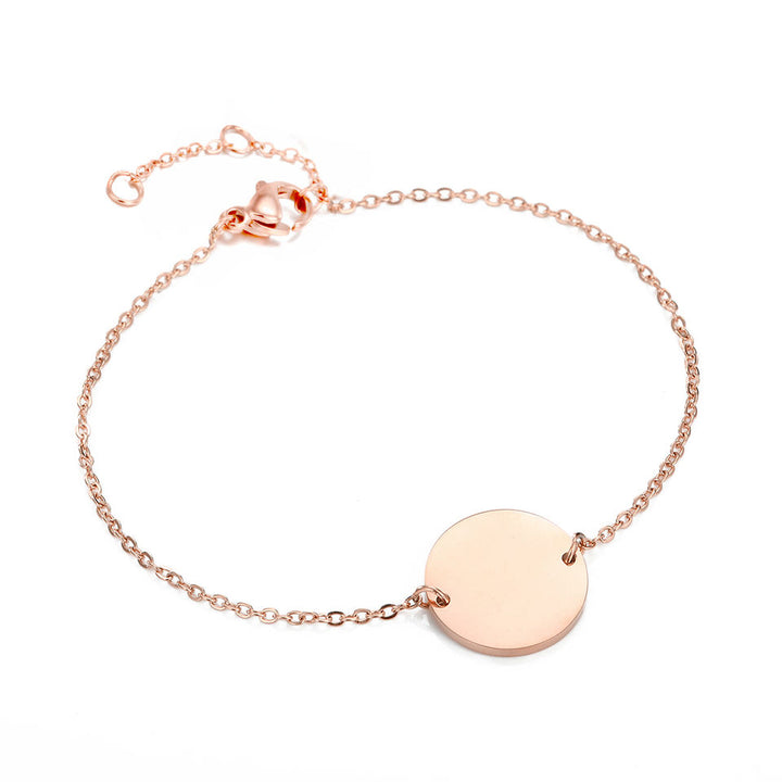 Plättchen Armband mit Buchstabe Rosegold