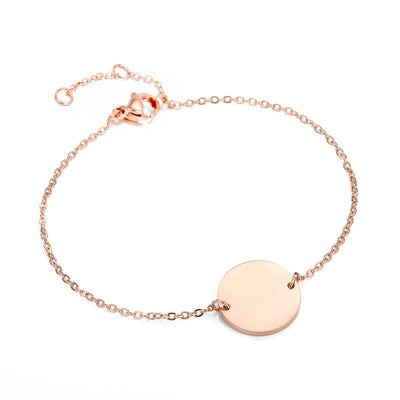 Plättchen Armband mit Buchstabe Rosegold